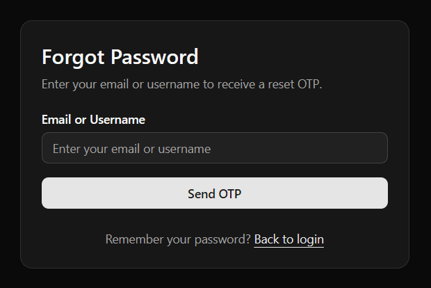 Request Password Reset