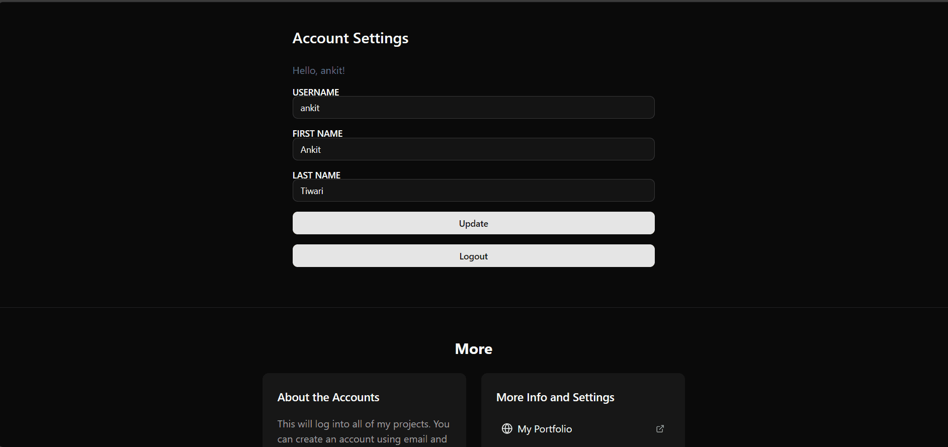 Dashboard Page