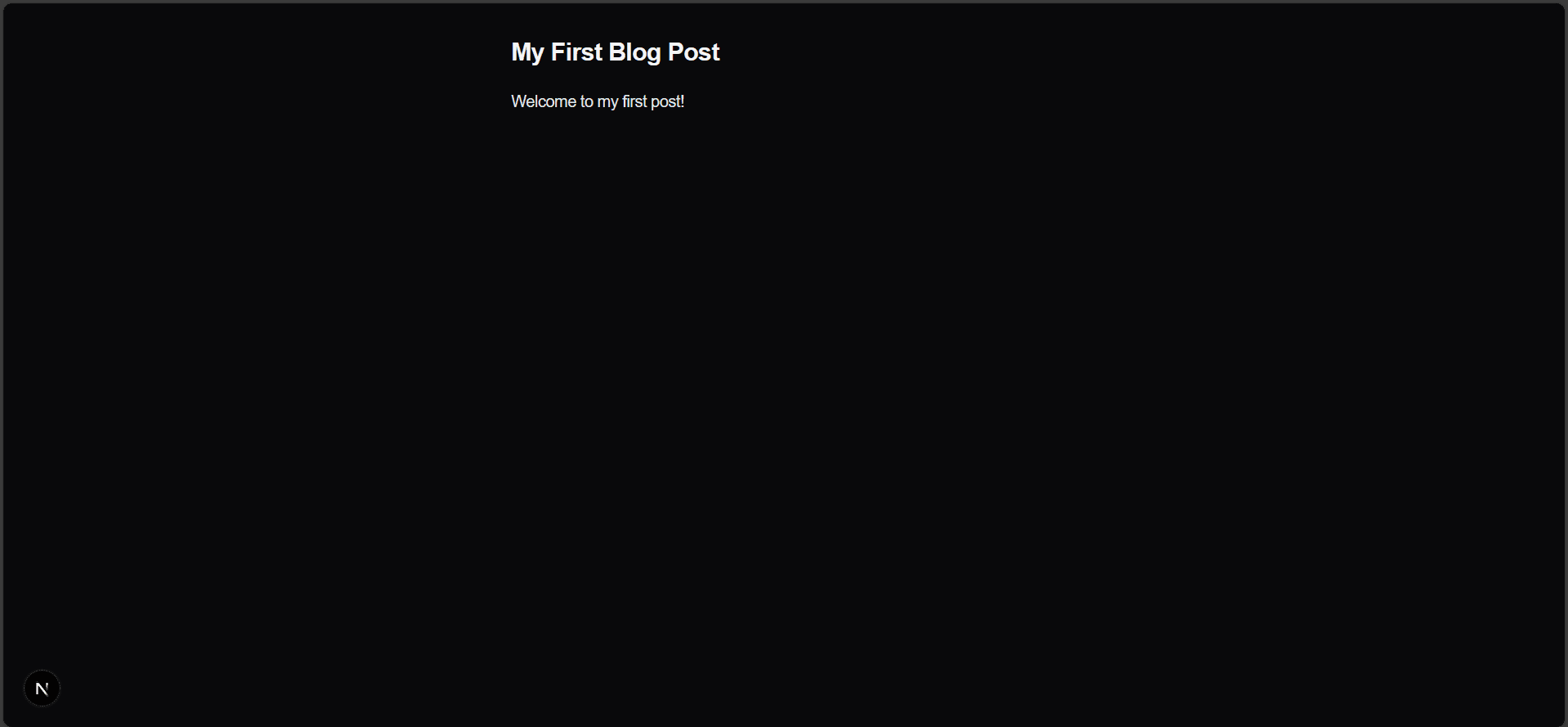 First Blog Page